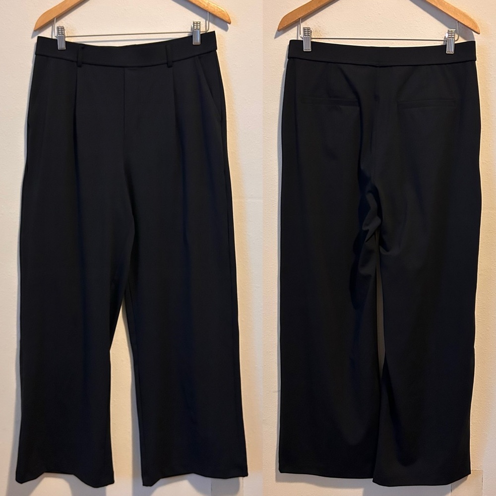 Halara Large Women’s High Waisted Picket Wide Flowy Solid Black Pants